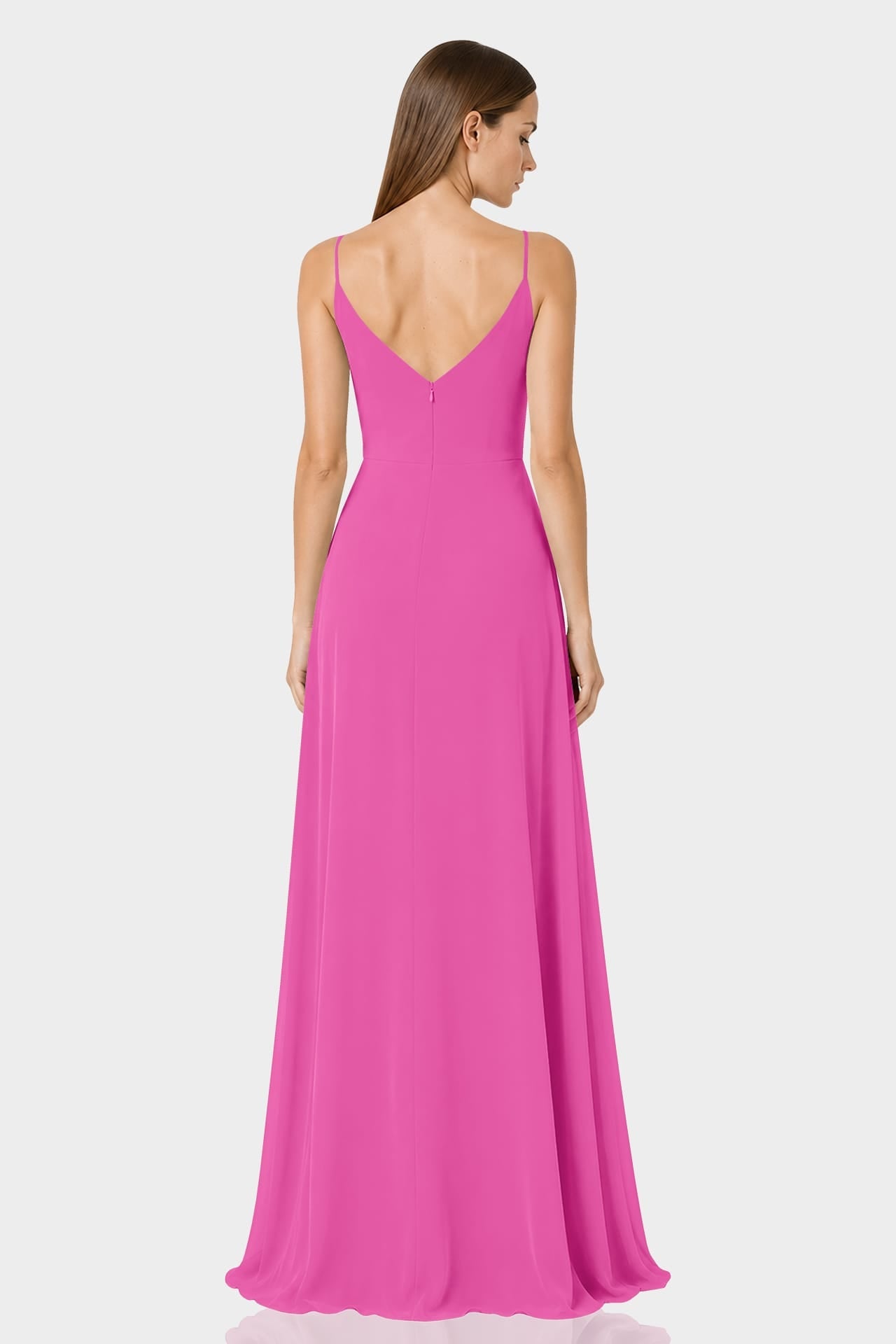 Barbie Pink Draped Cowl Neckline A-Line Bridesmaid Dress